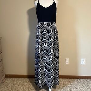 J Crew halter top maxi dress size 6, side slit, elastic waist band